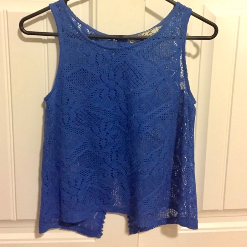 Chloe K Blue Lace Tank